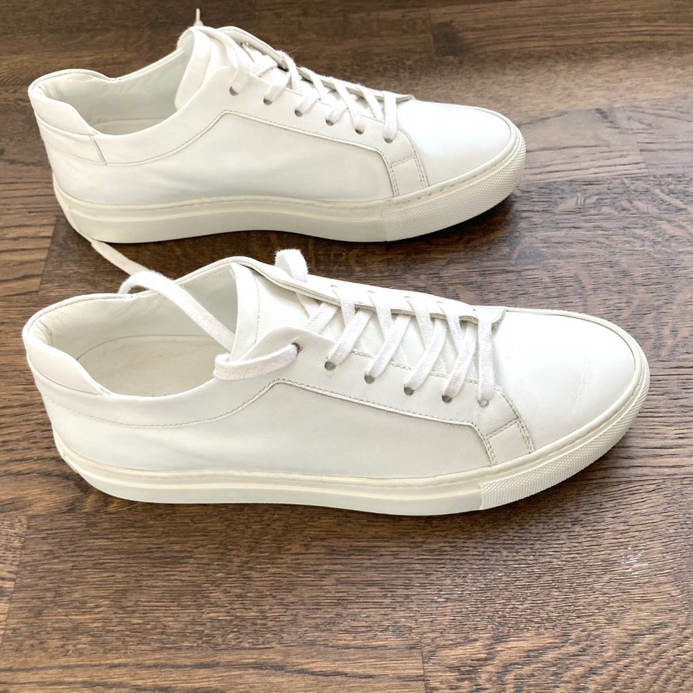 M. Gemi White Leather Low-Top Sneakers